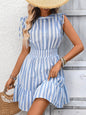 Striped Ruffle Hem Summer Dress New Era Fashion LLc