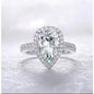 4CT Pear Diamond Veneer Cubic Zirconia halo 14K Gold Ring. 635R71421K