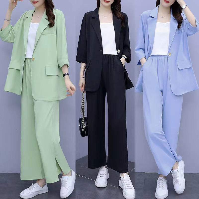 Long Sleeve Suit Jacket & Pants Two-Piece Set – 3 Colors, M–6XL FitiqueFit