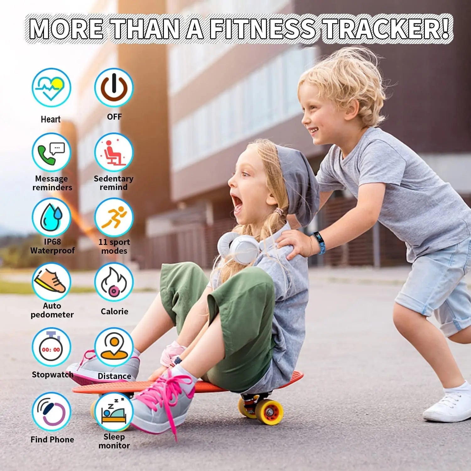 Exciting Kids Fitness Tracker Watch - Activity Tracker with Pedometer, Stopwatch & 11 Sport Modes - IP68 Waterproof Smart Watch for Ages 6-16