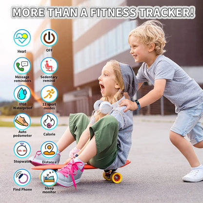 Exciting Kids Fitness Tracker Watch - Activity Tracker with Pedometer, Stopwatch & 11 Sport Modes - IP68 Waterproof Smart Watch for Ages 6-16