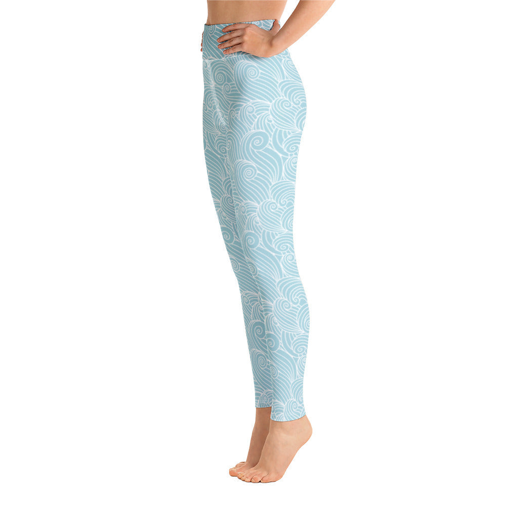 Women's Blue Ocean Swirl Yoga Leggings New Era Fashion LLc