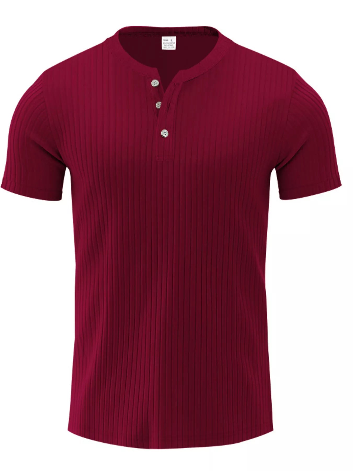 Men's Full Size Ribbed Button-Down Casual T-Shirt Plus Size New Era Fashion LLc