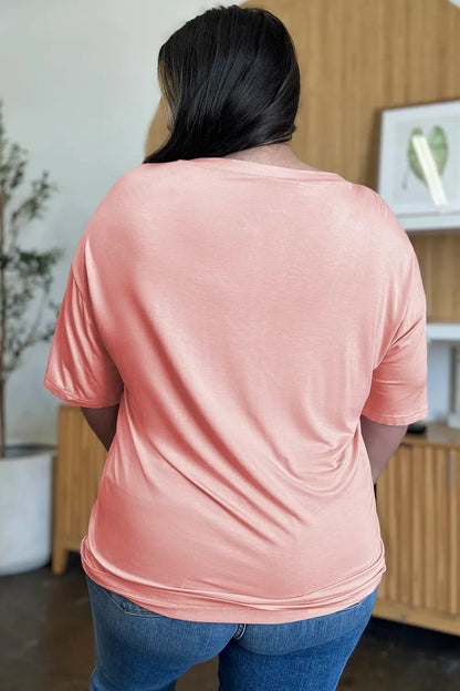 Basic Bae Full Size Bamboo V-Neck Drop Shoulder T-Shirt New Era Fashion LLc