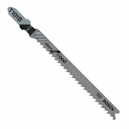 BOSCH T101B 5 pc. 4 In. 10 TPI Variable Pitch Clean for Wood T-Shank Jig Saw Blades VM Hardware