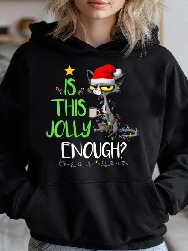 Women’s Black Cat Christmas Hoodie FitiqueFit