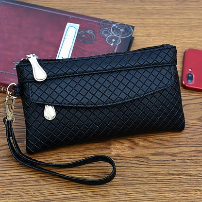 Women's Argyle Quilted Clutch Bag - Multi Zipper Wristlet Bag For Phone & Coin, Fashion Handbag - For Women - Suitable for Evening Parties & Casual Outings - Perfect Gift for Her NovaCart