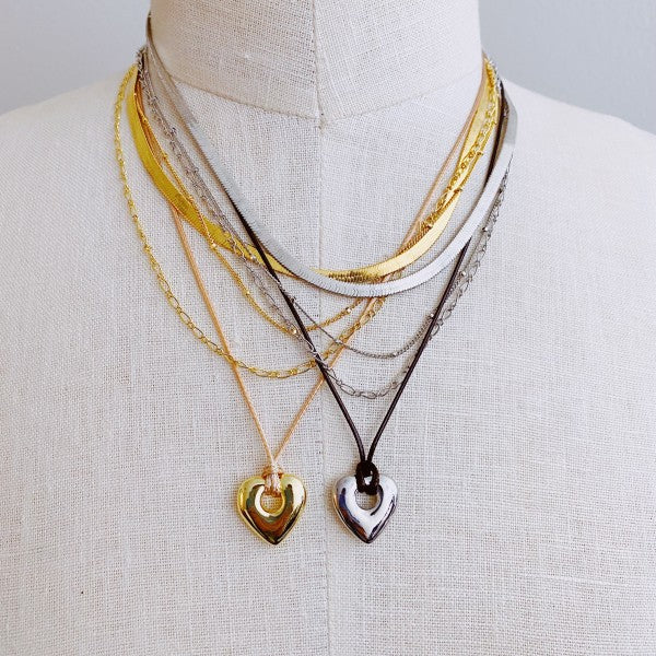 Perfectly Layered Heart And Chain Necklace Shop Style & More | Fresh Looks, Everyday Deals & Free Shipping