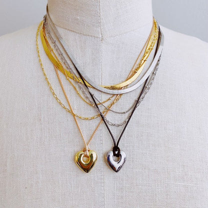 Perfectly Layered Heart And Chain Necklace Shop Style & More | Fresh Looks, Everyday Deals & Free Shipping