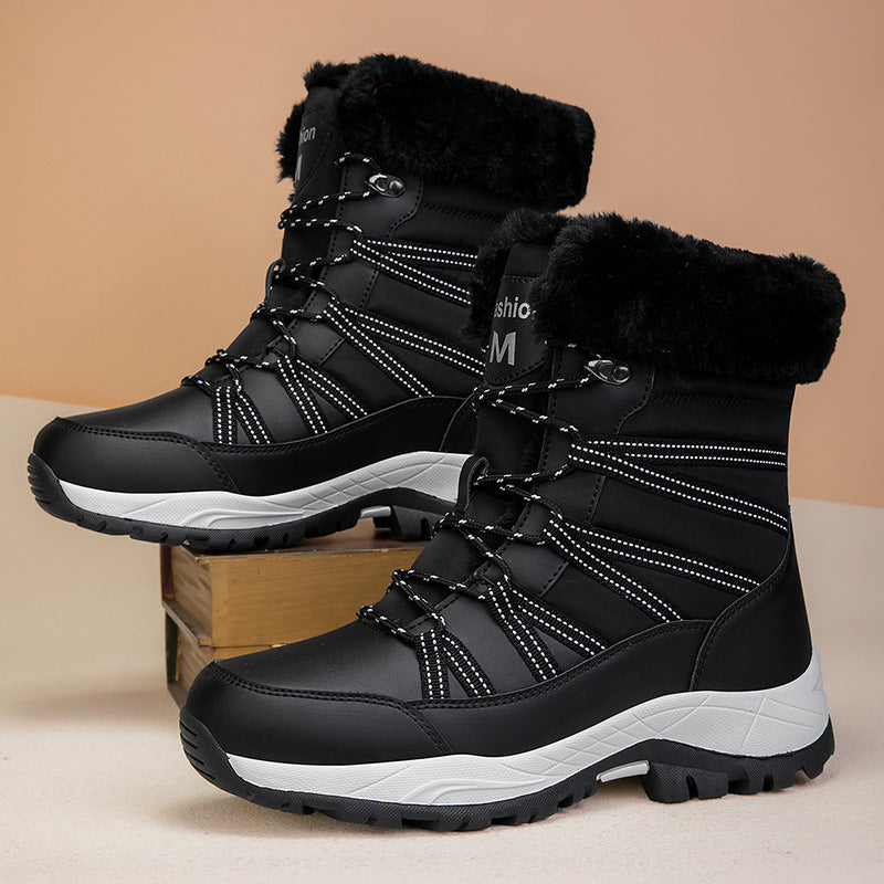 Women’s Winter Fleece-Lined Thicker Non-Slip Cotton-Padded Outdoor Mid-Boots FitiqueFit