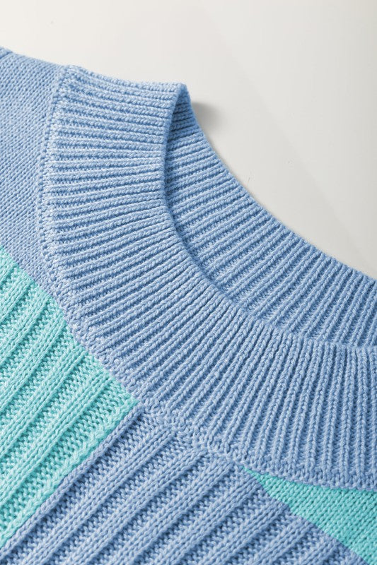 Checker Colorblock Crewneck Short Sleeve Sweater Shop Style & More | Fresh Looks, Everyday Deals & Free Shipping