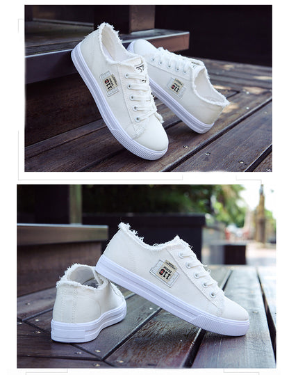Women'S Casual Round Toe Solid Color Canvas Shoes, Small White, Flat Bottom, PVC Sole, Fabric Upper And Insole, Hand Wash, No Dry Clean, Spring, Autumn, All Season 2022 NovaCart