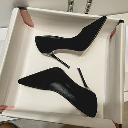 Ladies Pointed Toe Stiletto High Heels | Solid Color, Ultrahigh Heel, Flannel Upper, Tpu Sole, Synthetic faux leather Insole | Brand: Vipmrsking, Suitable For Fall Season, Women Shoes NovaCart