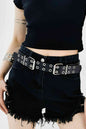 Stylish Chic PU Leather Two Row Eyelet Belt – Durable and Fashion-Forward Design See size chart under “more details” The Fashion Celestial