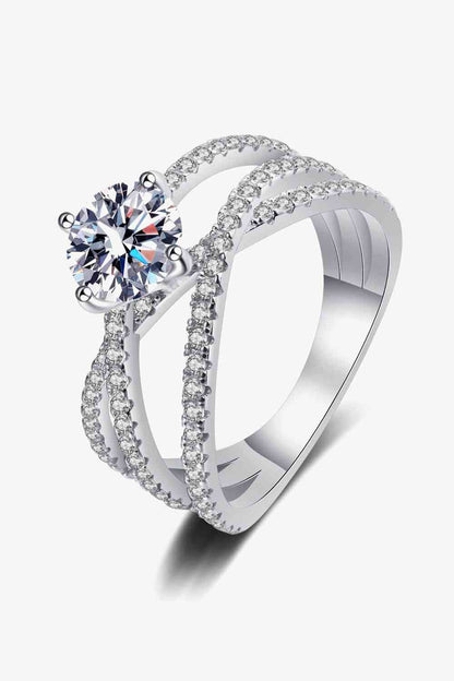 ElegantJewels 1 Carat Moissanite Crisscross Ring – Modern Sterling Silver Design See size chart under “more details” The Fashion Celestial