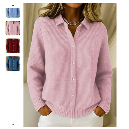 Casual Fashion Button Knitted Lapel Sweater For Women Long Sleeve Knitted Sweaters Tops Winter Jumper See size chart under “more details” The Fashion Celestial