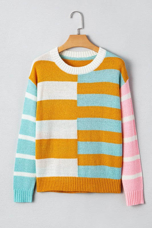 Stripe Colorblock Long Sleeve Sweater Shop Style & More | Fresh Looks, Everyday Deals & Free Shipping
