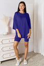 Basic Bae Full Size Soft Rayon Three-Quarter Sleeve Top and Shorts Set New Era Fashion LLc