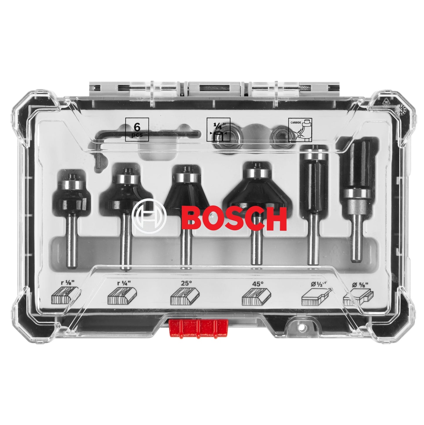 BOSCH RBS006TES 6 pc. Carbide-Tipped Trim and Edging Router Bit Set VM Hardware