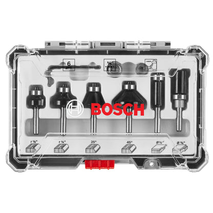 BOSCH RBS006TES 6 pc. Carbide-Tipped Trim and Edging Router Bit Set VM Hardware