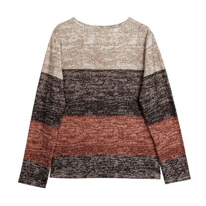 Women's Pullover Color Block Casual Long Sleeved T-shirt FitiqueFit