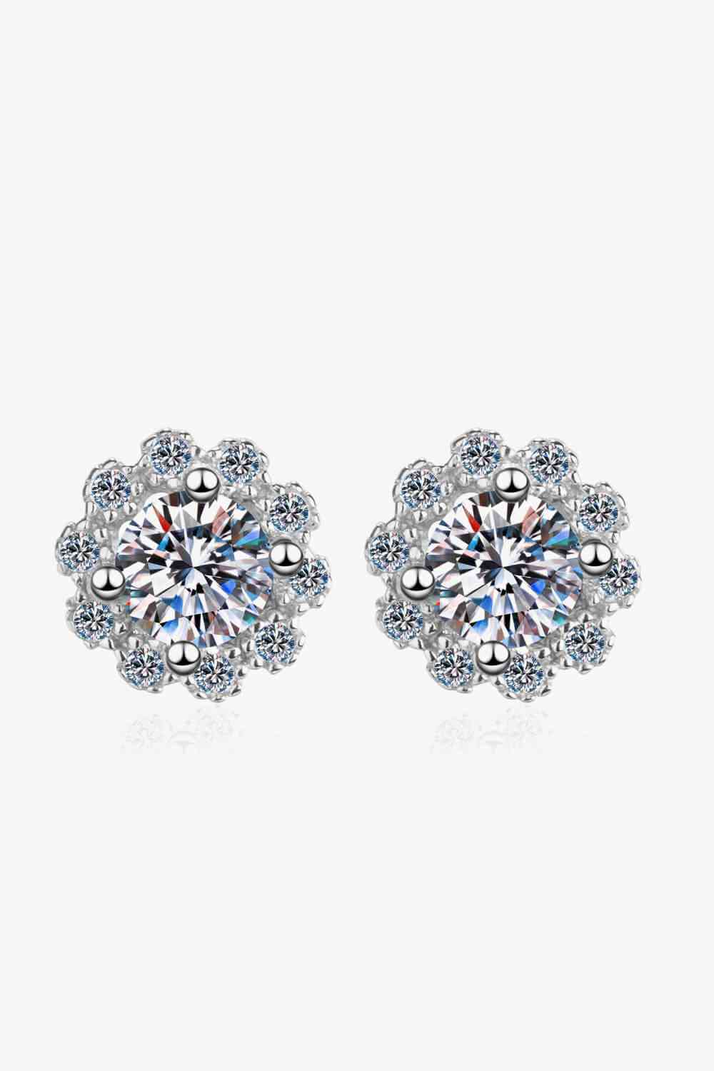 Moissanite Jewelry Floral-Shaped Stud Earrings – Sparkling 1 Carat Design See size chart under “more details” The Fashion Celestial