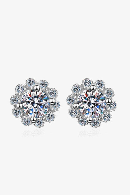 Moissanite Jewelry Floral-Shaped Stud Earrings – Sparkling 1 Carat Design See size chart under “more details” The Fashion Celestial