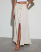Half-length Solid Color Lace-up Waist-slimming Long Dress Grayceful LLC