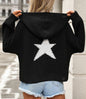 Fashion Pullover Hooded Sweater With Pockets Loose Star Long Sleeve Zippered Cropped Cardigan Outwear Tops For Womens Clothing See size chart under “more details” The Fashion Celestial