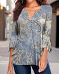 🌸 Asymmetrical Spike Button 3/4 Sleeve T-Shirt – Effortless Chic FitiqueFit