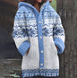 Women’s Floral Linen Cardigan – Retro Hooded Loose Knit Top FitiqueFit