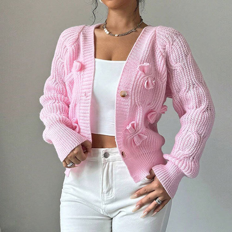Women's Bow Cropped Cardigan FitiqueFit