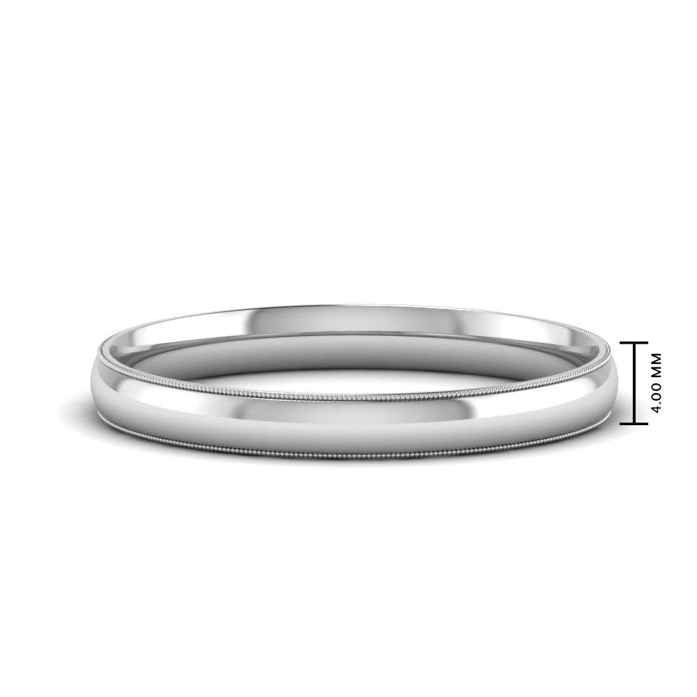Comfort Fit Wedding Band Milgrain Edge Fascinating Diamonds