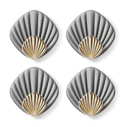 4pcs Creative Shell Shape Wall Hanging Hook Punch-free Strong Adhesive Hook Bathroom Kitchen Wall-mounted Seamless Sticky Hook  Shell Hook Non-Punching Strong Adhesive Adhesive Hook Bearing Door Behind Wall Bathroom Kitchen Key Holder Stevvex