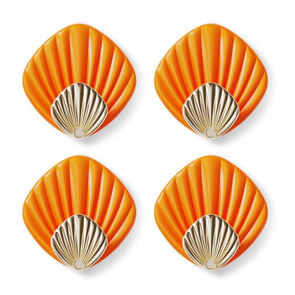 4pcs Creative Shell Shape Wall Hanging Hook Punch-free Strong Adhesive Hook Bathroom Kitchen Wall-mounted Seamless Sticky Hook  Shell Hook Non-Punching Strong Adhesive Adhesive Hook Bearing Door Behind Wall Bathroom Kitchen Key Holder Stevvex