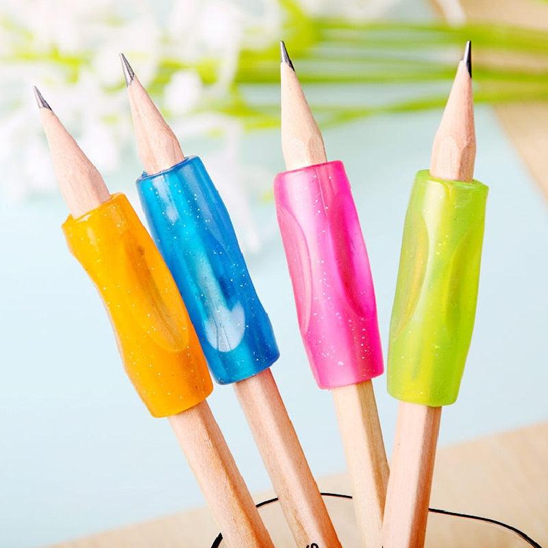 4Pcs/lot Learning Partner Children Students Stationery Pencil Holding Practice Device For Correcting Pen Holder Postures Grip ,Ergonomic Pencil Grips Silicone for Right and Left Handed Users Stevvex