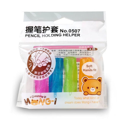 4Pcs/lot Learning Partner Children Students Stationery Pencil Holding Practice Device For Correcting Pen Holder Postures Grip ,Ergonomic Pencil Grips Silicone for Right and Left Handed Users Stevvex