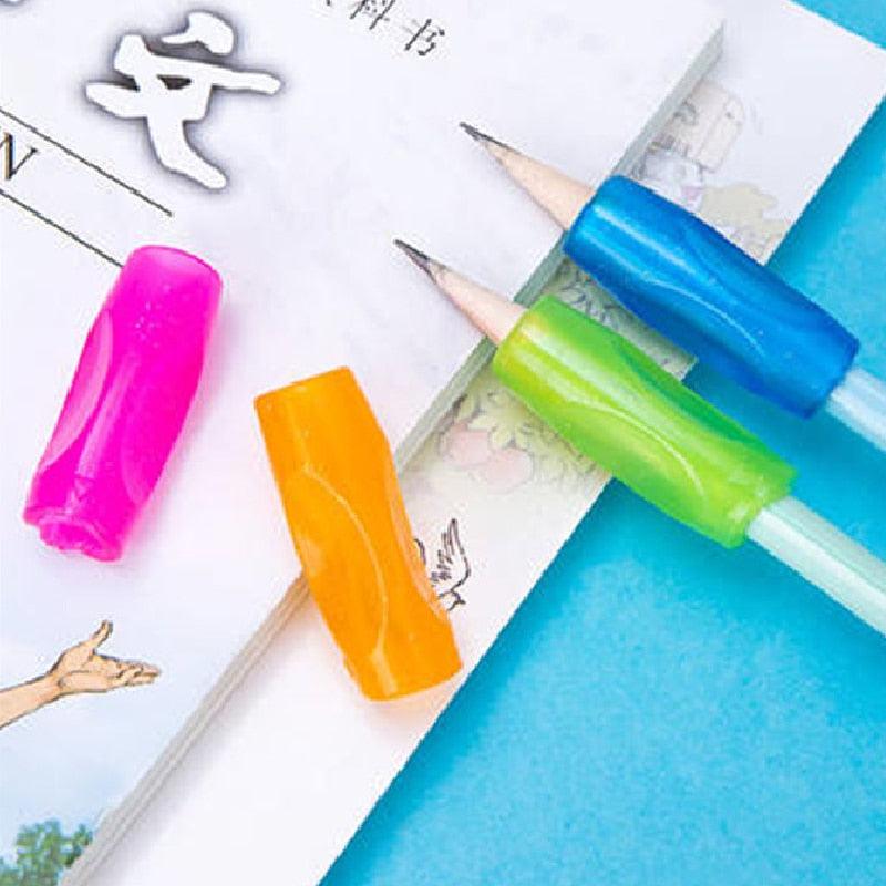 4Pcs/lot Learning Partner Children Students Stationery Pencil Holding Practice Device For Correcting Pen Holder Postures Grip ,Ergonomic Pencil Grips Silicone for Right and Left Handed Users Stevvex