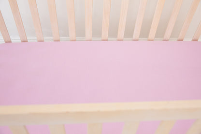 (SOLID, ribbed) Saltwater Princess - Crib Sheet Blush Lotus