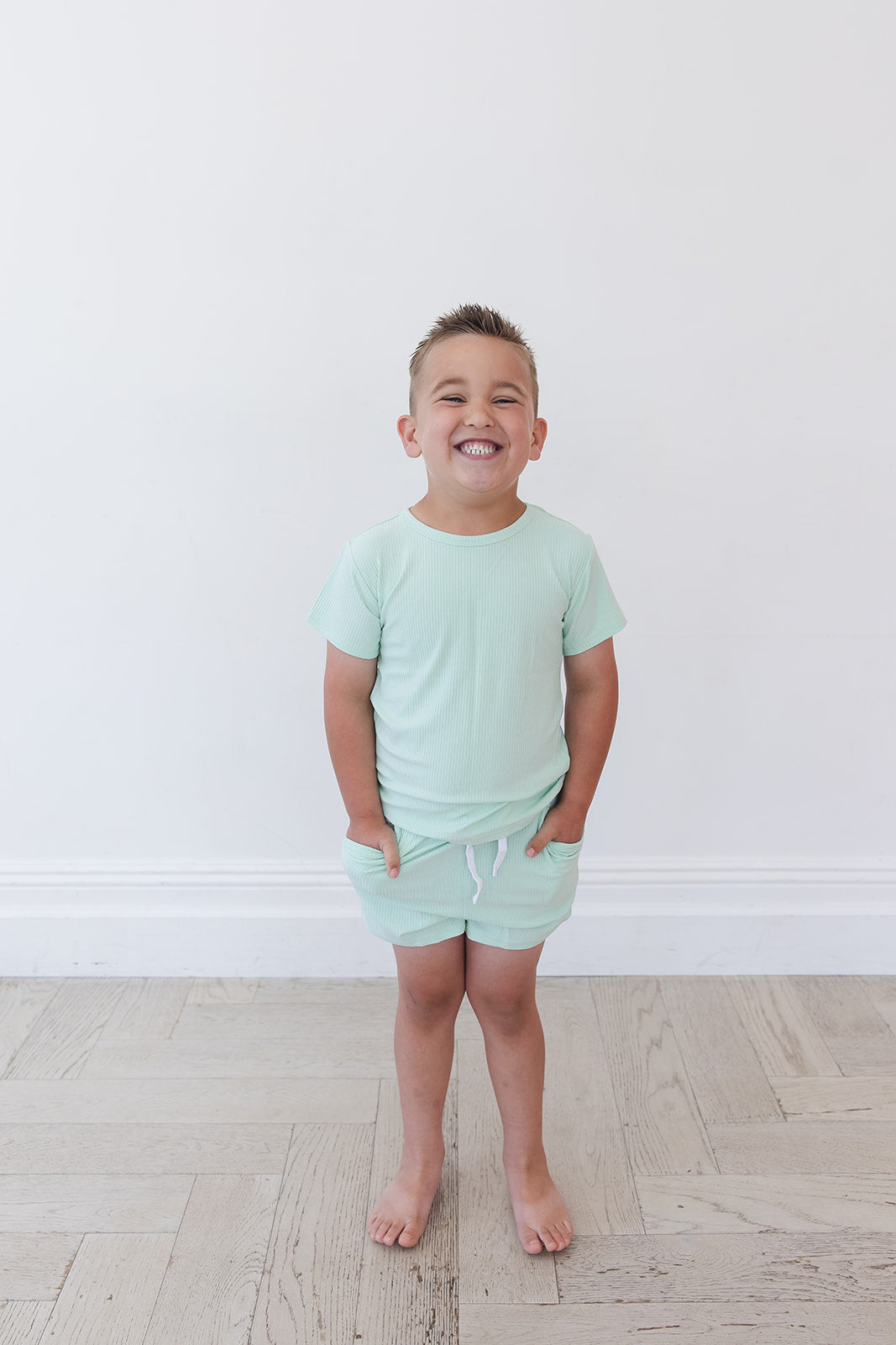 (SOLID, ribbed) Lion Around - Pocket Short Set Blush Lotus