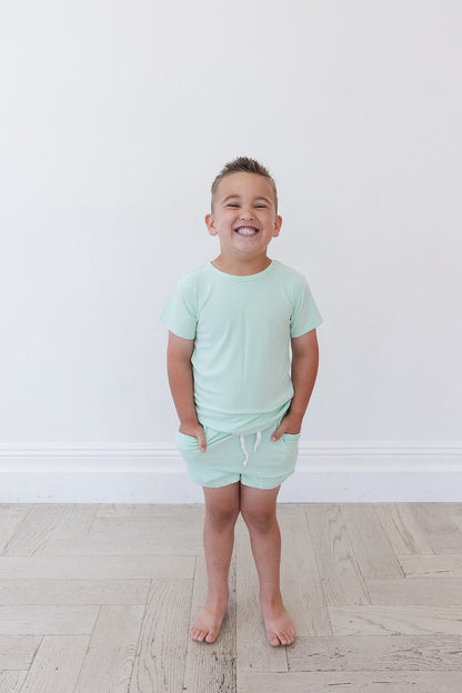 (SOLID, ribbed) Lion Around - Pocket Short Set Blush Lotus