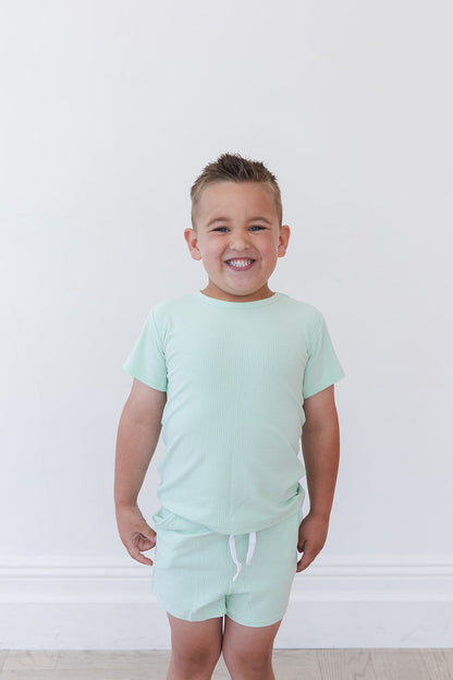 (SOLID, ribbed) Lion Around - Pocket Short Set Blush Lotus