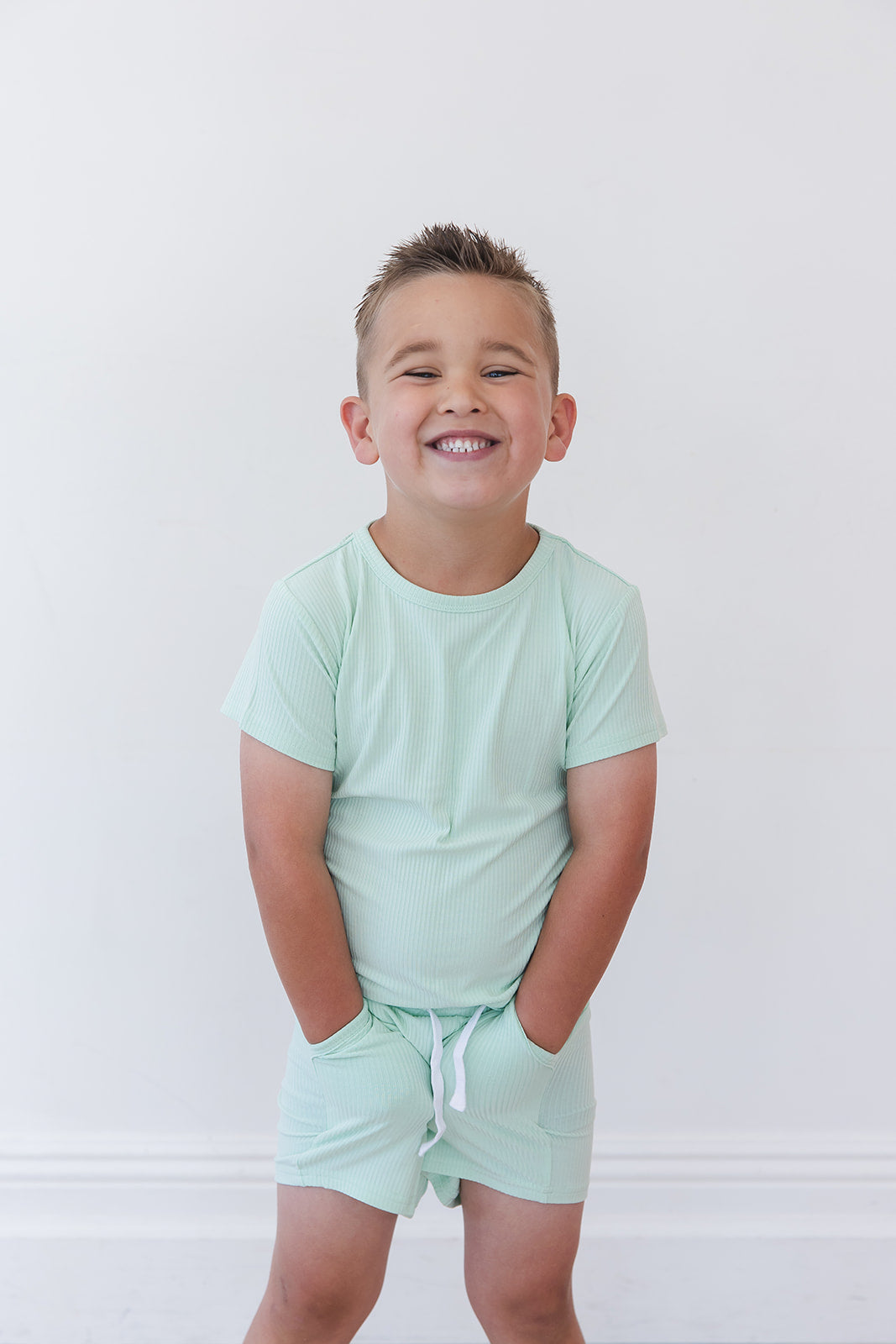 (SOLID, ribbed) Lion Around - Pocket Short Set Blush Lotus