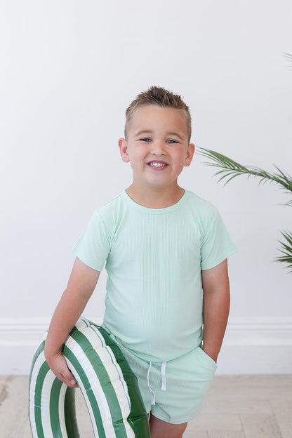 (SOLID, ribbed) Lion Around - Pocket Short Set Blush Lotus