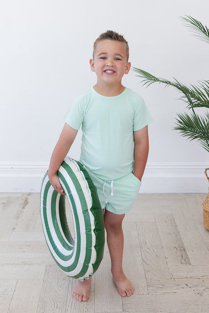 (SOLID, ribbed) Lion Around - Pocket Short Set Blush Lotus