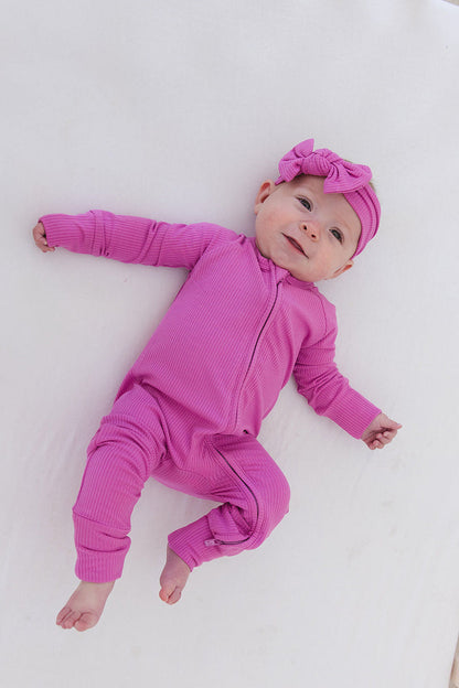 (SOLID, ribbed) Rainbow Royal - Zippy Blush Lotus