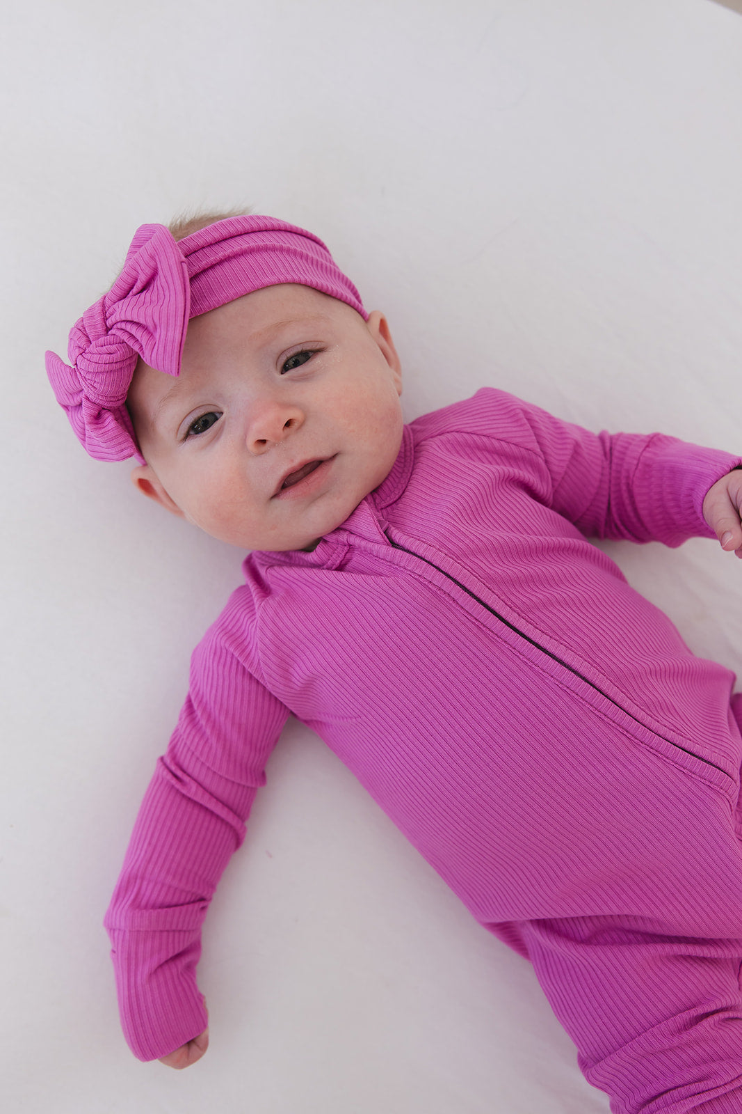 (SOLID, ribbed) Rainbow Royal - Zippy Blush Lotus