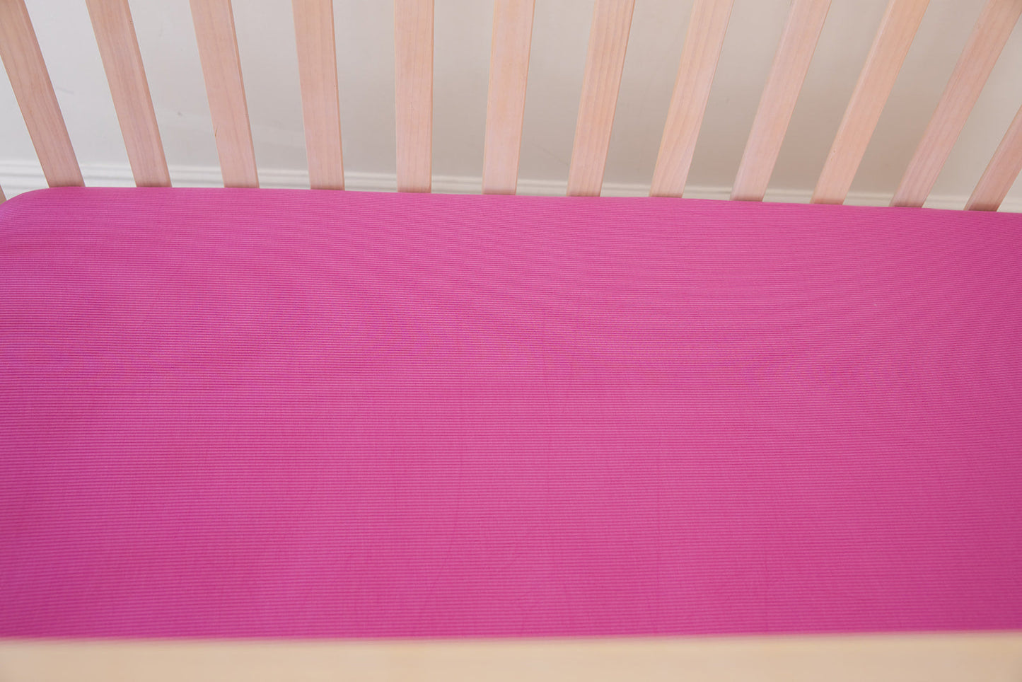 (SOLID, ribbed) Rainbow Royal - Crib Sheet Blush Lotus
