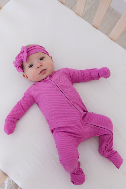 (SOLID, ribbed) Rainbow Royal - Zippy Blush Lotus