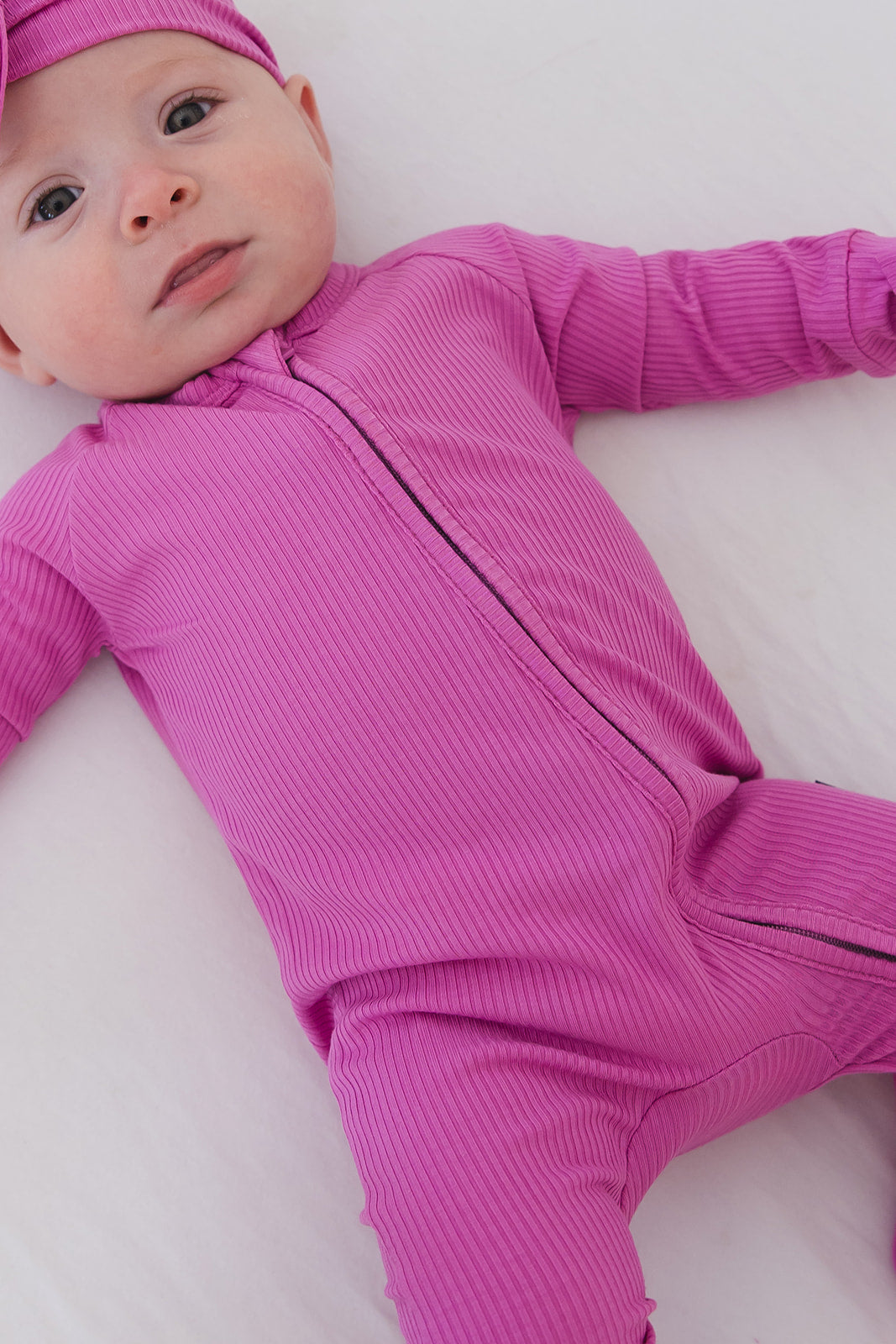 (SOLID, ribbed) Rainbow Royal - Zippy Blush Lotus